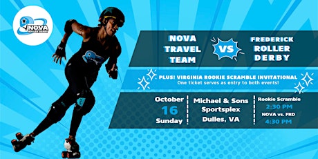 NOVA Travel Team vs. Frederick Roller Derby and VA Rookie Scramble!