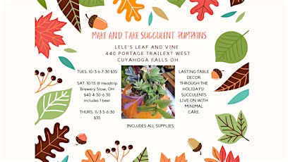 Make and Take Succulent Pumpkin Workshop
