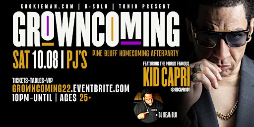 Growncoming: Pine Bluff Homecoming Party feat. Kid Capri