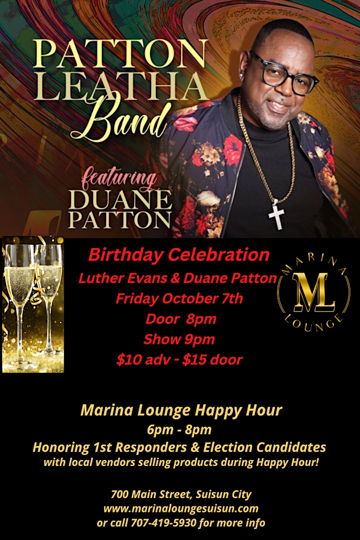 Marina Lounge Presents Patton Leatha Band & Luther  Birthday Celebration image