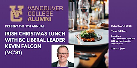 Vancouver College Alumni & Friends Irish Christmas Luncheon