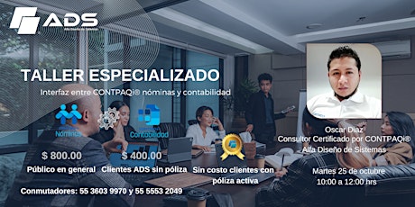 Taller Especializado: Interfaz entre CONTPAQi® nóminas y contabilidad