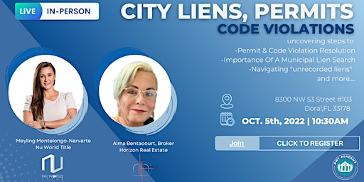 City Liens, Permits and Code Violations