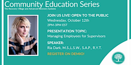 Community Education Series: Managing Employees for Supervisors