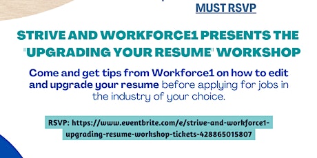 STRIVE and Workforce1 Upgrading Resume Workshop