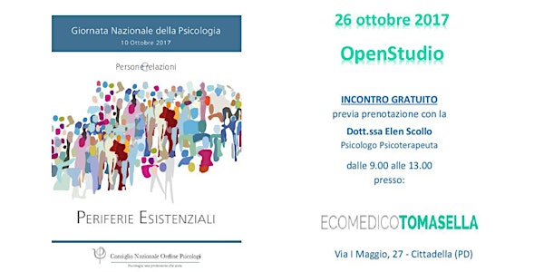 26 Ottobre 2017 OpenStudio incontro gratuito con la Dott.ssa Elen Scollo Ps...