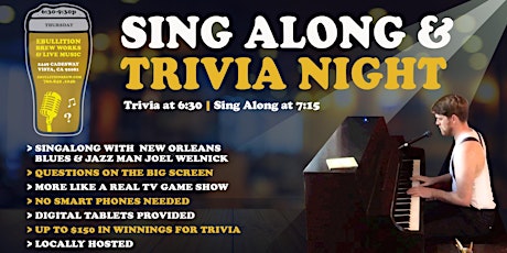 Craft Beer Trivia & Sing Along Night As Seen On TV) At Ebullition Brew Work