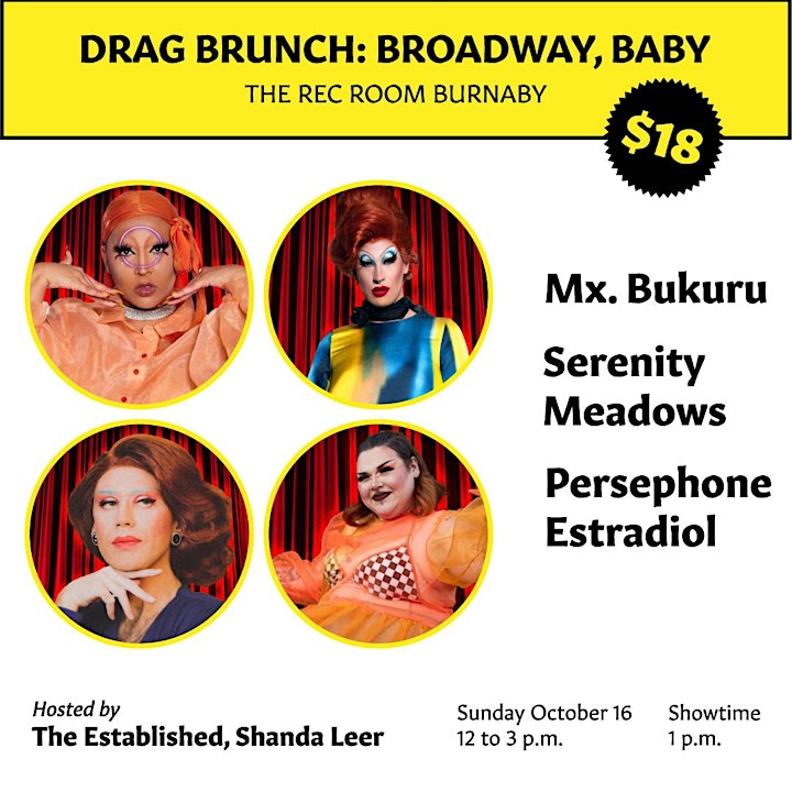 Drag Brunch: Broadway, Baby | The Rec Room Burnaby image