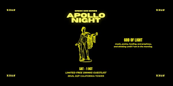 God Series Apollo Night Limited Guestlist @ Zeus