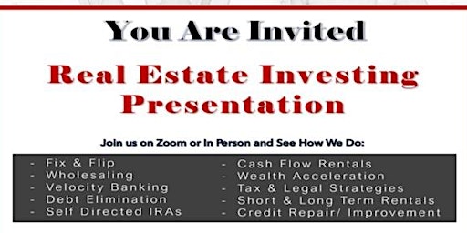 Primaire afbeelding van The way to WEALTH is through Real Estate Investing!