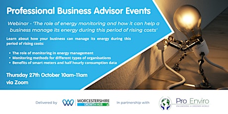 Imagem principal do evento Professional Advisor Series - Energy Monitoring for business