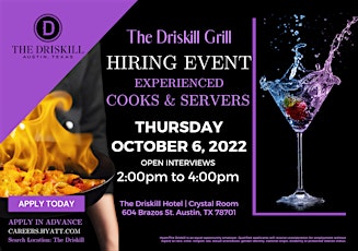 Hiring Event - Cooks and Servers