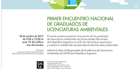 Imagen principal de "1er Encuentro Nacional de Graduados de Licenciaturas Ambientales"