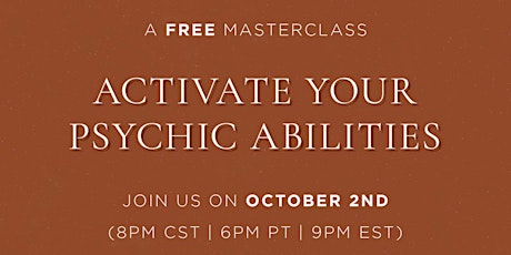 FREE masterclass: Activate your psychic abilities
