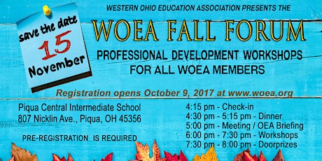 WOEA Members Fall Forum 2017 primary image