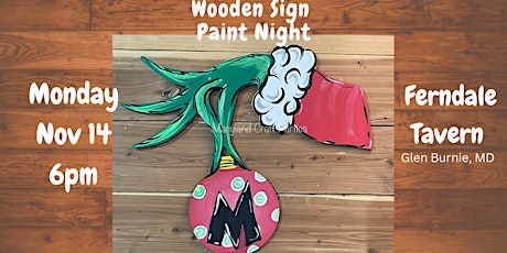 Wooden Sign  Painting at Ferndale Tavern w Maryland Craft Parties