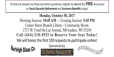 Free Program on Social Security Retirement and Survivors Benefits primary image