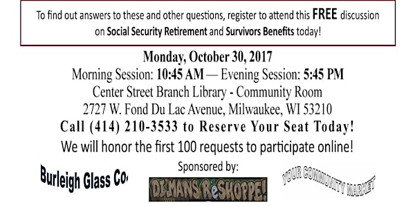 Free Program on Social Security Retirement and Survivors Benefits