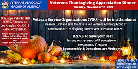 6th Annual Veterans Appreciation Thanksgiving Dinner (VOLUNTEERS)