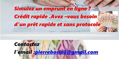 Offre de prêt entre particuliers en France Suisse Belgique, Suisse.ch-bonsitee@gmail.com primary image