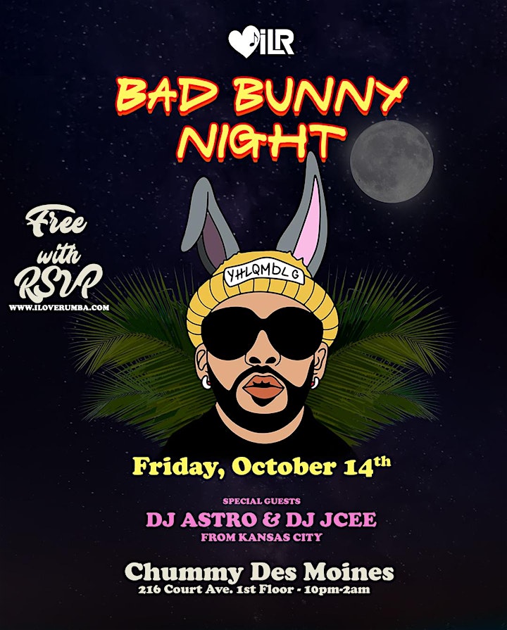 Bad Bunny Night at Chummy Des Moines Featuring DJ ASTRO from Kansas City image