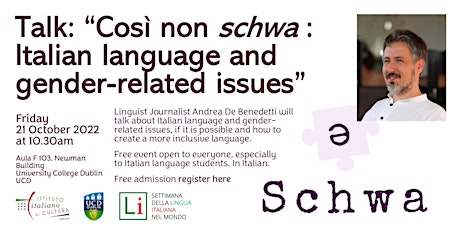 Free Talk: “Così non schwa: Italian language and gender-related issues”