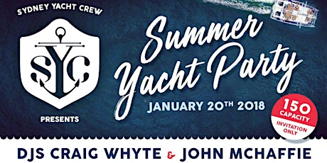 Summer Yacht Party - January 20th primary image