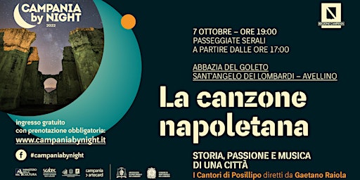 La canzone napoletana |passeggiata serale all'Abbazia del Goleto+concerto