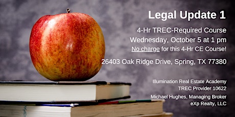 Legal Update 1 in Spring - FREE 4-Hr TREC-required