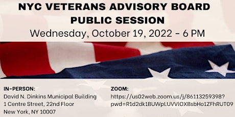NYC Veterans Advisory Board Public Session Meeting (Hybrid)