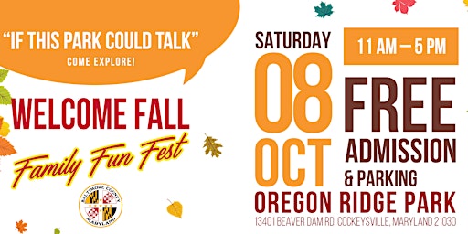 Welcome Fall Family Fun Fest at  Oregon Ridge Park