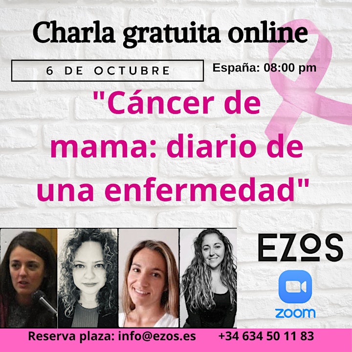 Imagen de CHARLA GRATUITA CANCER DE MAMA: DIARIO DE UNA ENFERMEDAD