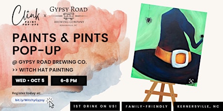 >> WITCH HAT Paints & Pints Night @ GYPSY ROAD BREWING CO. #ClinkPaint