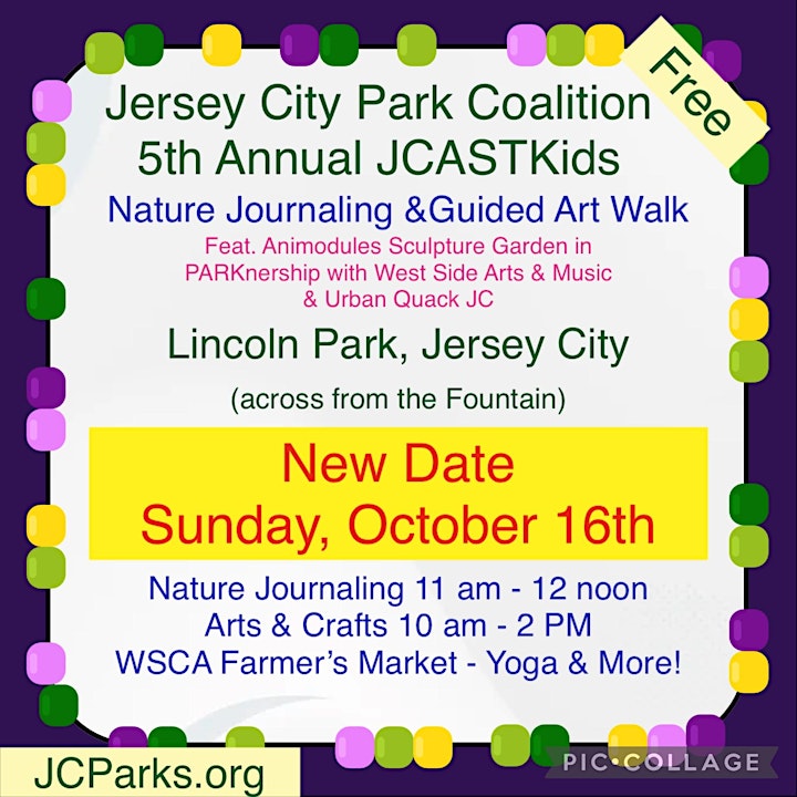 JCPC Nature JCASTKIDS Journaling at Lincoln Park POSTPONED TO SUN OCT 16th image