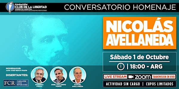 Homenaje a Nicolás Avellaneda.  Sábado 1 de octubre, 18 hs.