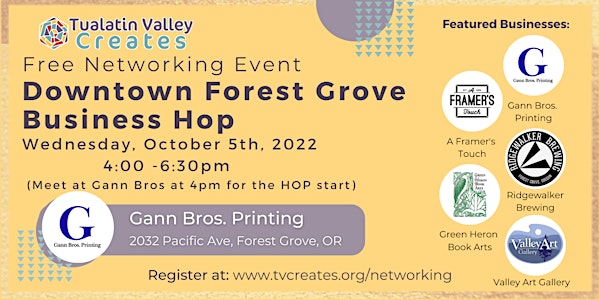 TVC Networking Event: Downtown Forest Grove Business Hop