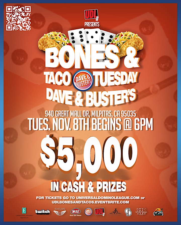 UDL Presents "Bones and Taco Tuesday at Dave & Buster's" image