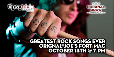 Tipsy Trivia's Greatest Rock Music Bingo - Oct 13th 7pm - OJ's Fort Mac