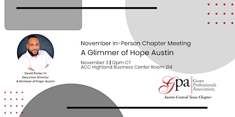 November Chapter Meeting: A Glimmer of Hope Austin