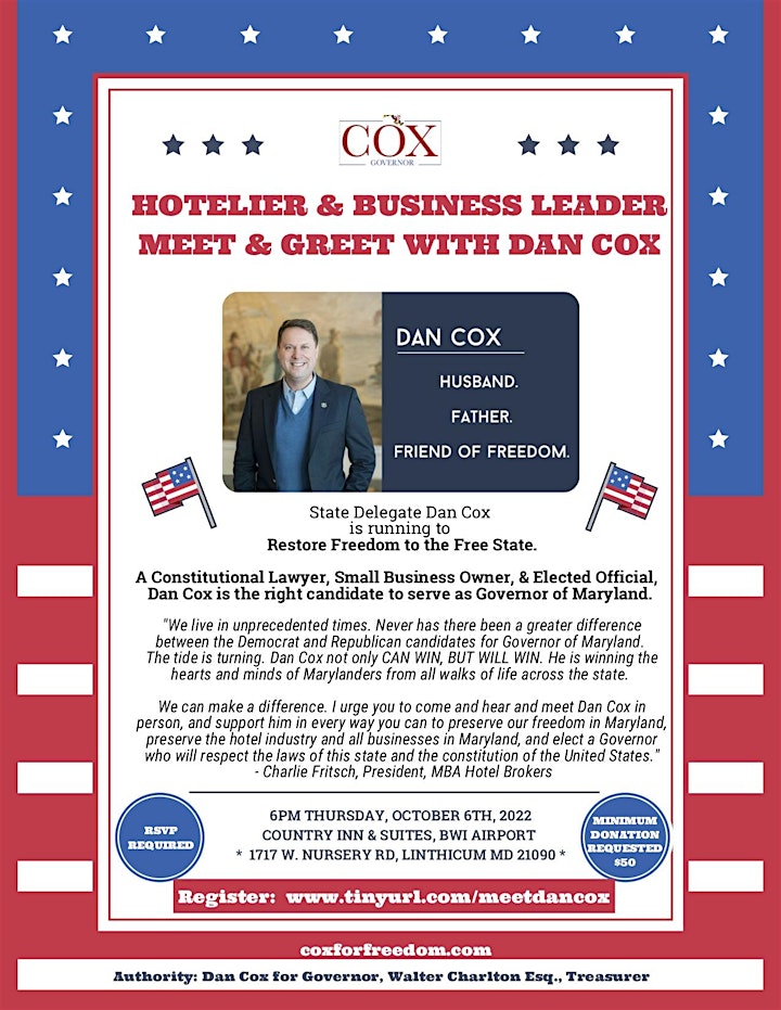 Hotelier & Business Leader Meet & Greet With Dan Cox image