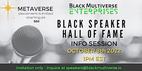 Black Speakers Hall of Fame Metaverse Info Session