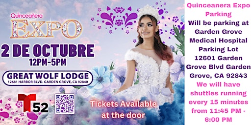 Quinceanera Expo Oct 2nd, 2022 Orange County at Great Wolf Lodge