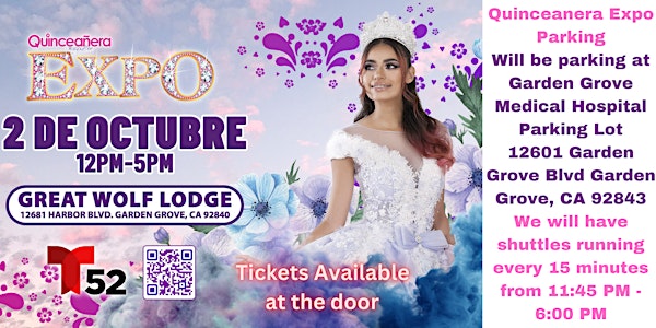 Quinceanera Expo Oct 2nd, 2022 Orange County at Great Wolf Lodge