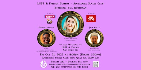 LGBT & Friends Comedy Night -  Appledore Social Club - Fri Oct 21 @ 8pm primary image
