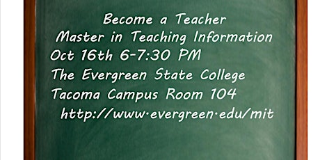 Evergreen Master in Teaching Program Info Workshop primary image