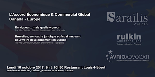 Conférence sur l'AECG Canada-Europe, opportunités Québec Belgique