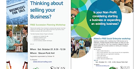 Business Succession Planning and Social Enterprise Workshops primary image