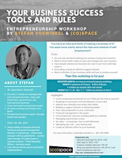 **CANCELLED** YOUR BUSINESS SUCCESS: TOOLS & RULES - Entrepreneurship workshop primary image