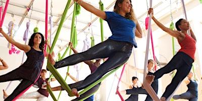 Group Aerial Yoga Class for Beginners in DTLA