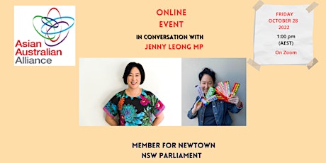ASIAN AUSTRALIAN ALLIANCE: IN CONVERSATION WITH JENNY LEONG MP